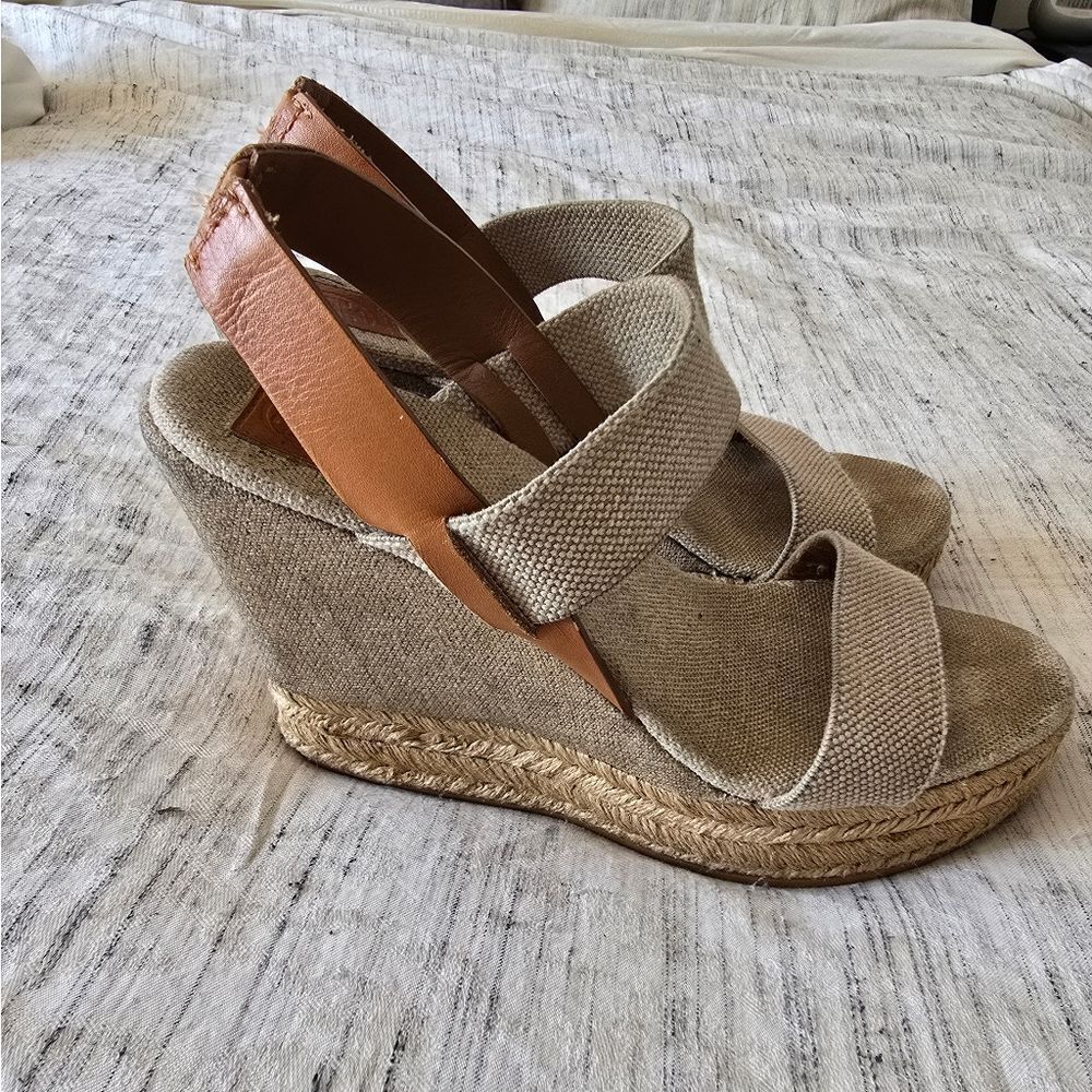 Tory Burch Cream Espadrille Sandals - Picture 2 of 9